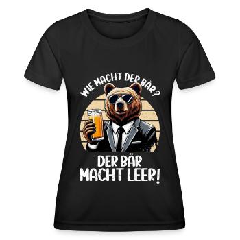 How does the bear do? The bear makes you empty! Jollier - Women's Functional T-Shirt - black - Front - AI Model Female 172 light (172cm)