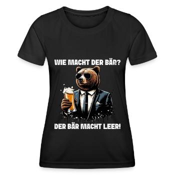 How does the bear do? The bear makes you empty! Jollier - Women's Functional T-Shirt - black - Front - AI Model Female 172 light (172cm)