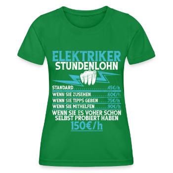 Elektroniker Elektrik Beruf Volt Elektrotechnik - Frauen Funktions-T-Shirt - Kelly Green - Vorne - AI Model Female 172 dark (172cm)