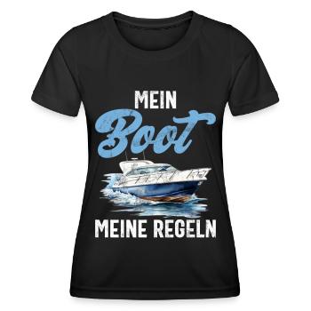 Capitaine à voile Dire bateau Voilier Capitaine - T-shirt sport Femme - noir - Devant - AI Model Female 172 light (172cm)