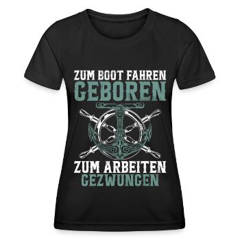 Capitaine à voile Dire bateau Voilier Capitaine - T-shirt sport Femme - noir - Devant - AI Model Female 172 light (172cm)