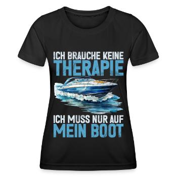 Capitaine à voile Dire bateau Voilier Capitaine - T-shirt sport Femme - noir - Devant - AI Model Female 172 light (172cm)