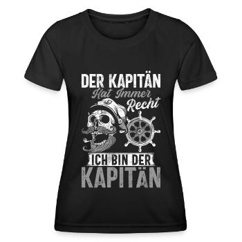 Capitaine à voile Dire bateau Voilier Capitaine - T-shirt sport Femme - noir - Devant - AI Model Female 172 light (172cm)