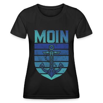 Capitaine à voile Dire bateau Voilier Capitaine - T-shirt sport Femme - noir - Devant - AI Model Female 172 light (172cm)