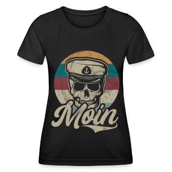 Capitaine à voile Dire bateau Voilier Capitaine - T-shirt sport Femme - noir - Devant - AI Model Female 172 light (172cm)
