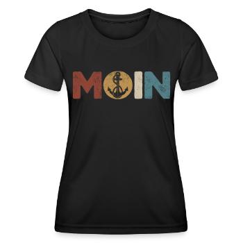 Capitaine à voile Dire bateau Voilier Capitaine - T-shirt sport Femme - noir - Devant - AI Model Female 172 light (172cm)