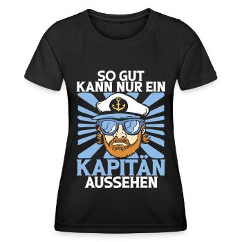 Capitaine à voile Dire bateau Voilier Capitaine - T-shirt sport Femme - noir - Devant - AI Model Female 172 light (172cm)