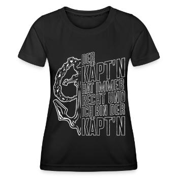 Capitaine à voile Dire bateau Voilier Capitaine - T-shirt sport Femme - noir - Devant - AI Model Female 172 light (172cm)