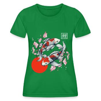 carpe koï japonaise poisson nishikigoi - T-shirt sport Femme - vert - Devant - AI Model Female 172 dark (172cm)