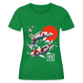 carpe koï japonaise poisson nishikigoi - T-shirt sport Femme - vert - Devant - AI Model Female 172 dark (172cm)