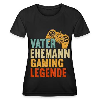 Gamer Papa Vater Gaming Liebhaber Videospieler PC - Frauen Funktions-T-Shirt - Schwarz - Vorne - AI Model Female 172 light (172cm)
