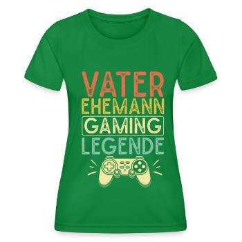 Gamer Papa Vater Gaming Liebhaber Videospieler PC - Frauen Funktions-T-Shirt - Kelly Green - Vorne - AI Model Female 172 dark (172cm)