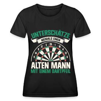 Fléchettes Jeu de fléchettes Jeu de fléchettes Jeu de fléchettes - T-shirt sport Femme - noir - Devant - AI Model Female 172 light (172cm)