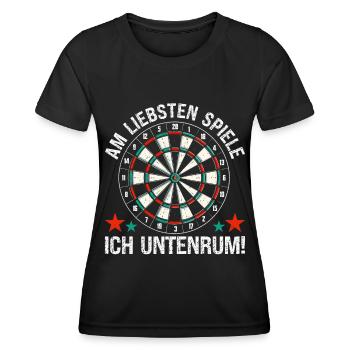Fléchettes Jeu de fléchettes Jeu de fléchettes Jeu de fléchettes - T-shirt sport Femme - noir - Devant - AI Model Female 172 light (172cm)