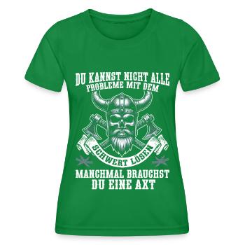 Vikings Norse Mythology Gods Viking - Women's Functional T-Shirt - kelly green - Front - AI Model Female 172 dark (172cm)