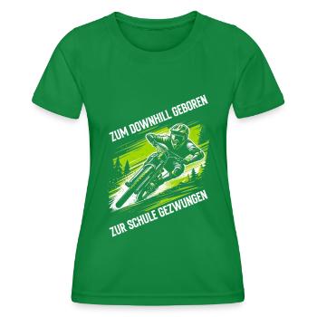 Mountain bikers, MTB lovers, cycling - Women's Functional T-Shirt - kelly green - Front - AI Model Female 172 dark (172cm)