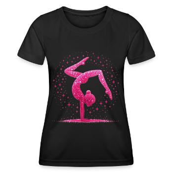 Gymnastik Gymnast Akrobatik Gymnastin - Frauen Funktions-T-Shirt - Schwarz - Vorne - AI Model Female 172 light (172cm)