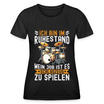 Batteur Batteur Percussion Musiciens - T-shirt sport Femme - noir - Devant - AI Model Female 172 light (172cm)