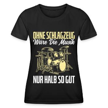 Batteur Batteur Percussion Musiciens - T-shirt sport Femme - noir - Devant - AI Model Female 172 light (172cm)