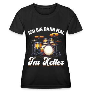 Batteur Batteur Percussion Musiciens - T-shirt sport Femme - noir - Devant - AI Model Female 172 light (172cm)