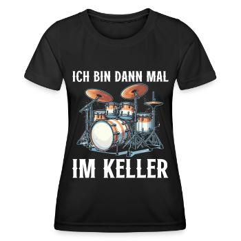 Batteur Batteur Percussion Musiciens - T-shirt sport Femme - noir - Devant - AI Model Female 172 light (172cm)