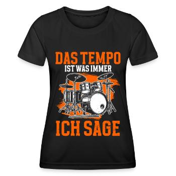 Batteur Batteur Percussion Musiciens - T-shirt sport Femme - noir - Devant - AI Model Female 172 light (172cm)