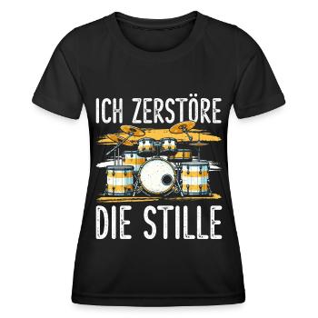 Batteur Batteur Percussion Musiciens - T-shirt sport Femme - noir - Devant - AI Model Female 172 light (172cm)