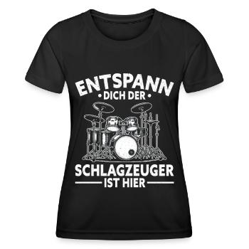 Batteur Batteur Percussion Musiciens - T-shirt sport Femme - noir - Devant - AI Model Female 172 light (172cm)