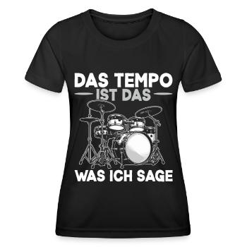 Batteur Batteur Percussion Musiciens - T-shirt sport Femme - noir - Devant - AI Model Female 172 light (172cm)