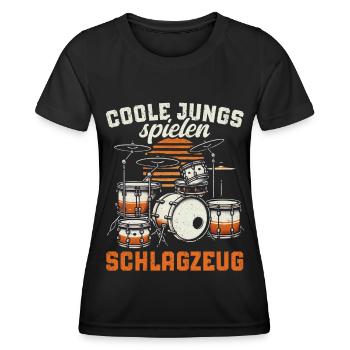 Batteur Batteur Percussion Musiciens - T-shirt sport Femme - noir - Devant - AI Model Female 172 light (172cm)