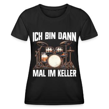 Batteur Batteur Percussion Musiciens - T-shirt sport Femme - noir - Devant - AI Model Female 172 light (172cm)
