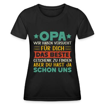 Grandpa, Grandpa, Grandpa, Grandpapa - Women's Functional T-Shirt - black - Front - AI Model Female 172 light (172cm)