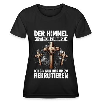 Service d’adoration des croyants catholiques chrétiens de Jésus - T-shirt sport Femme - noir - Devant - AI Model Female 172 light (172cm)