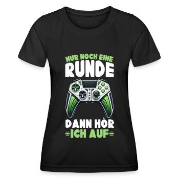 Nur Noch Eine Runde Dann Hör Ich Auf Konsolen - Frauen Funktions-T-Shirt - Schwarz - Vorne - AI Model Female 172 light (172cm)