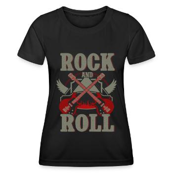 Bassgitarrist Gitarrist E -Gitarre - Frauen Funktions-T-Shirt - Schwarz - Vorne - AI Model Female 172 light (172cm)