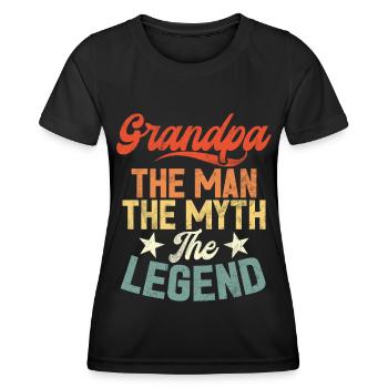 Grand-père Grand-père Pops Grand-parent - T-shirt sport Femme - noir - Devant - AI Model Female 172 light (172cm)
