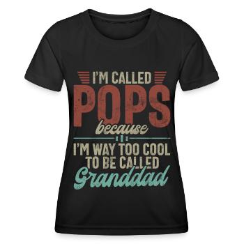 Grand-père Grand-père Pops Grand-parent - T-shirt sport Femme - noir - Devant - AI Model Female 172 light (172cm)