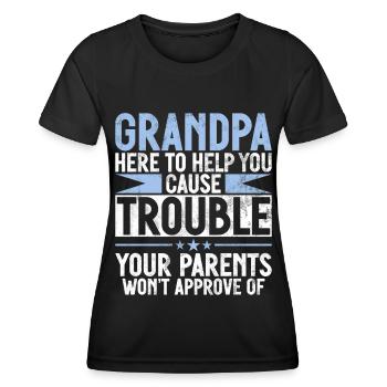 Grand-père Grand-père Pops Grand-parent - T-shirt sport Femme - noir - Devant - AI Model Female 172 light (172cm)