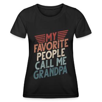 Grand-père Grand-père Pops Grand-parent - T-shirt sport Femme - noir - Devant - AI Model Female 172 light (172cm)