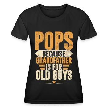 Grand-père Grand-père Pops Grand-parent - T-shirt sport Femme - noir - Devant - AI Model Female 172 light (172cm)