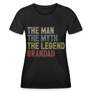 Grand-père Grand-père Pops Grand-parent - T-shirt sport Femme - noir - Devant - AI Model Female 172 light (172cm)