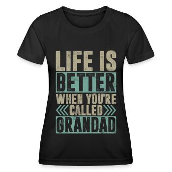 Grand-père Grand-père Pops Grand-parent - T-shirt sport Femme - noir - Devant - AI Model Female 172 light (172cm)