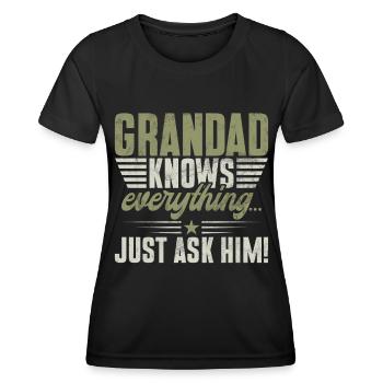 Grand-père Grand-père Pops Grand-parent - T-shirt sport Femme - noir - Devant - AI Model Female 172 light (172cm)