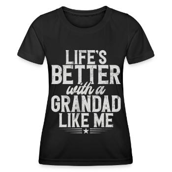 Grand-père Grand-père Pops Grand-parent - T-shirt sport Femme - noir - Devant - AI Model Female 172 light (172cm)