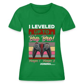Level Bis Big Brother Console Gamer Elder - Frauen Funktions-T-Shirt - Kelly Green - Vorne - AI Model Female 172 dark (172cm)