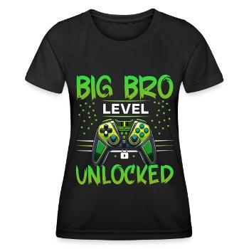 Level Bis Big Brother Console Gamer Elder - Frauen Funktions-T-Shirt - Schwarz - Vorne - AI Model Female 172 light (172cm)