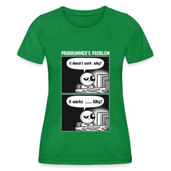 Programmeur, Codage informatique, Développeur de logiciels - T-shirt sport Femme - vert - Devant - AI Model Female 172 dark (172cm)