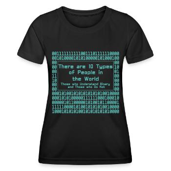 Programmeur, Codage informatique, Développeur de logiciels - T-shirt sport Femme - noir - Devant - AI Model Female 172 light (172cm)