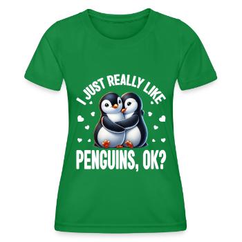 Pingouins Oiseau Amoureux des Pingouins Passionné - T-shirt sport Femme - vert - Devant - AI Model Female 172 dark (172cm)