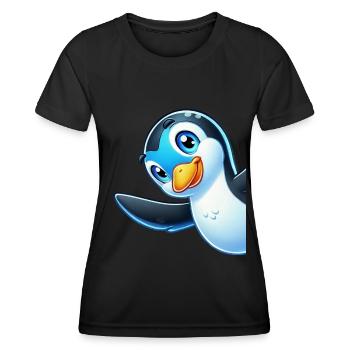 Pingouins Oiseau Amoureux des Pingouins Passionné - T-shirt sport Femme - noir - Devant - AI Model Female 172 light (172cm)